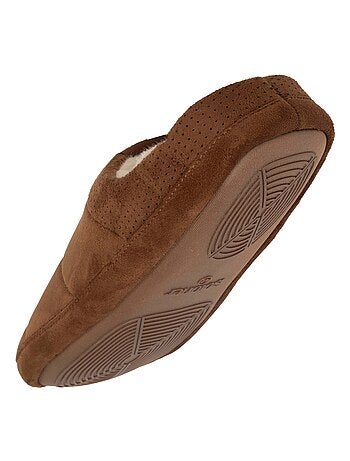 Chaussons mules suédine - semelle gomme ultra souple homme Isotoner
