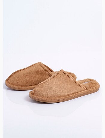 Chaussons mules suédine chauds fourrés - AFIBEL