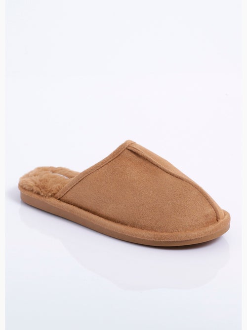 Chaussons mules suédine chauds fourrés - AFIBEL - Kiabi
