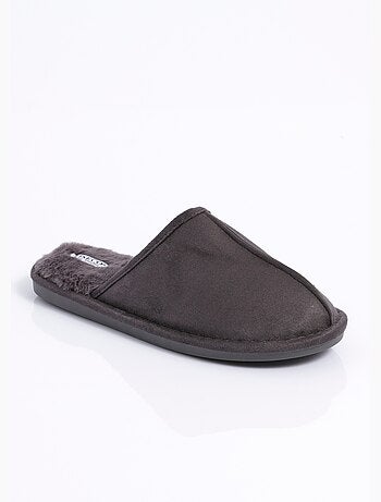Chaussons mules suédine chauds fourrés - AFIBEL