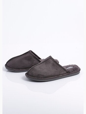 Chaussons mules suédine chauds fourrés - AFIBEL