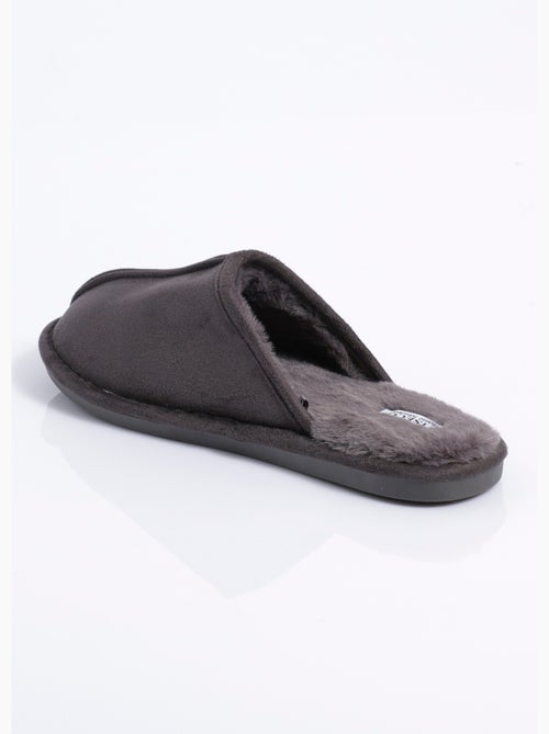 Chaussons mules suédine chauds fourrés - AFIBEL - Kiabi