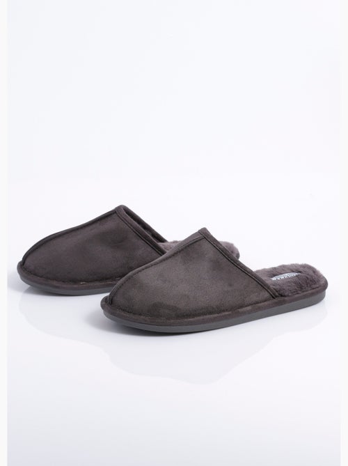 Chaussons mules suédine chauds fourrés - AFIBEL - Kiabi