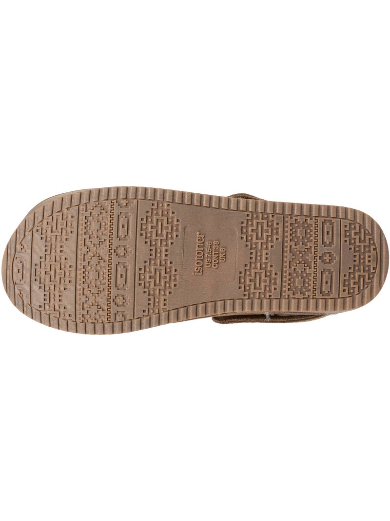 Chaussons mules suédine plateforme de 3,5 cm, confort femme Camel - Kiabi