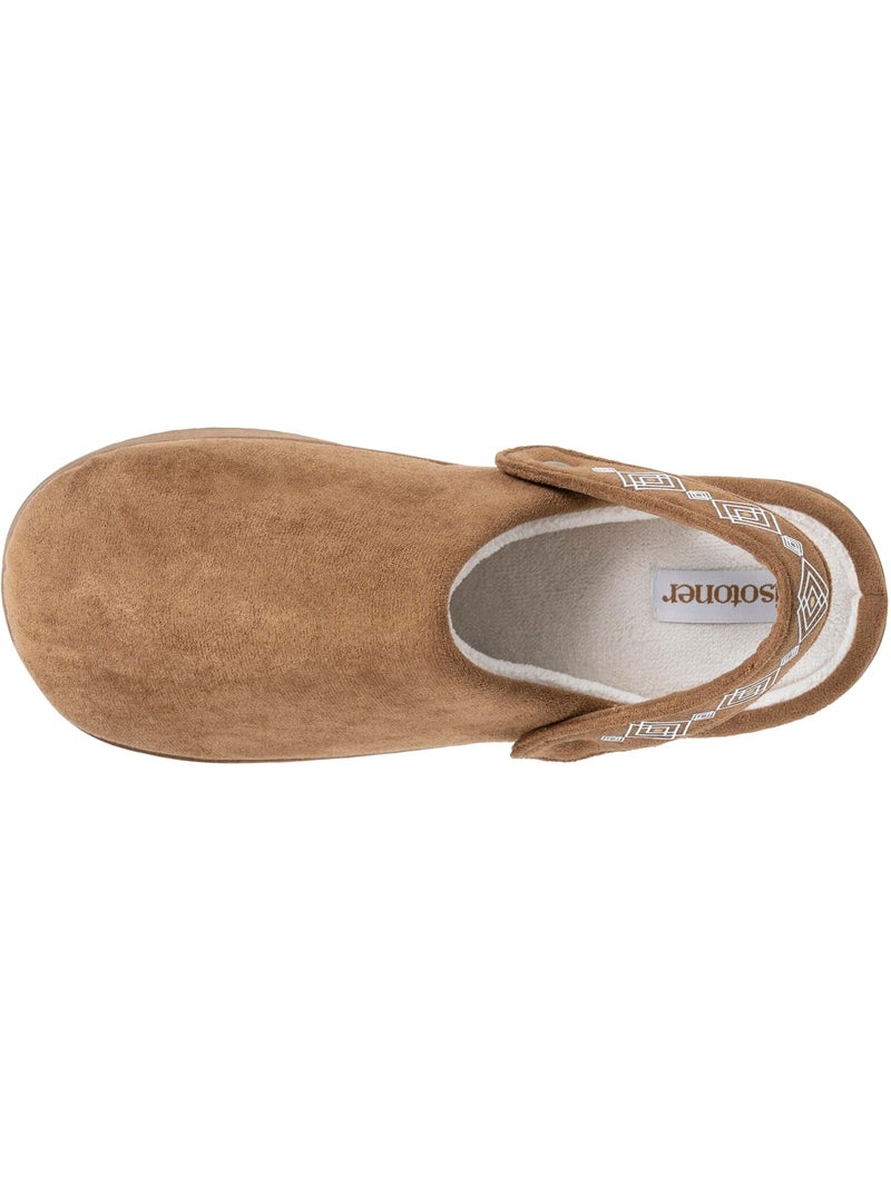 Chaussons mules suédine plateforme de 3,5 cm, confort femme Isotoner Camel - Kiabi