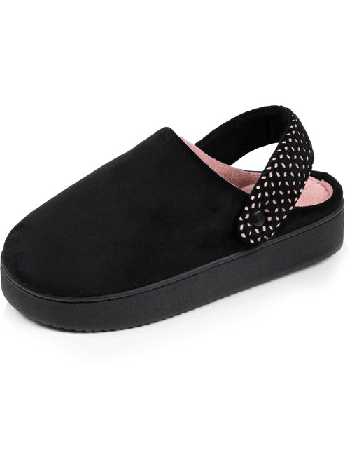 Chaussons mules suédine plateforme de 3,5 cm, confort femme Isotoner - Kiabi