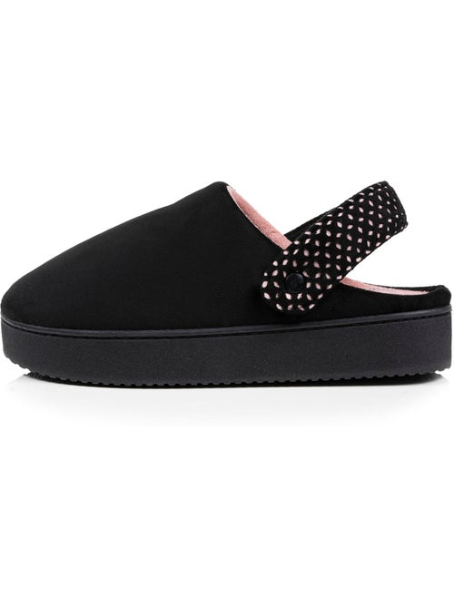 Chaussons mules suédine plateforme de 3,5 cm, confort femme Isotoner - Kiabi