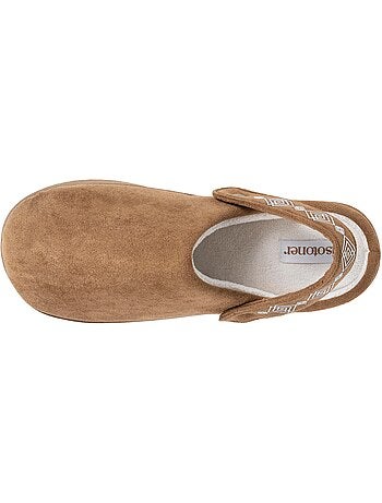 Chaussons mules suédine plateforme de 3,5 cm, confort mousse optimal femme Isotoner
