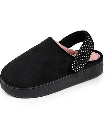 Chaussons mules suédine plateforme de 3,5 cm, confort mousse optimal femme Isotoner