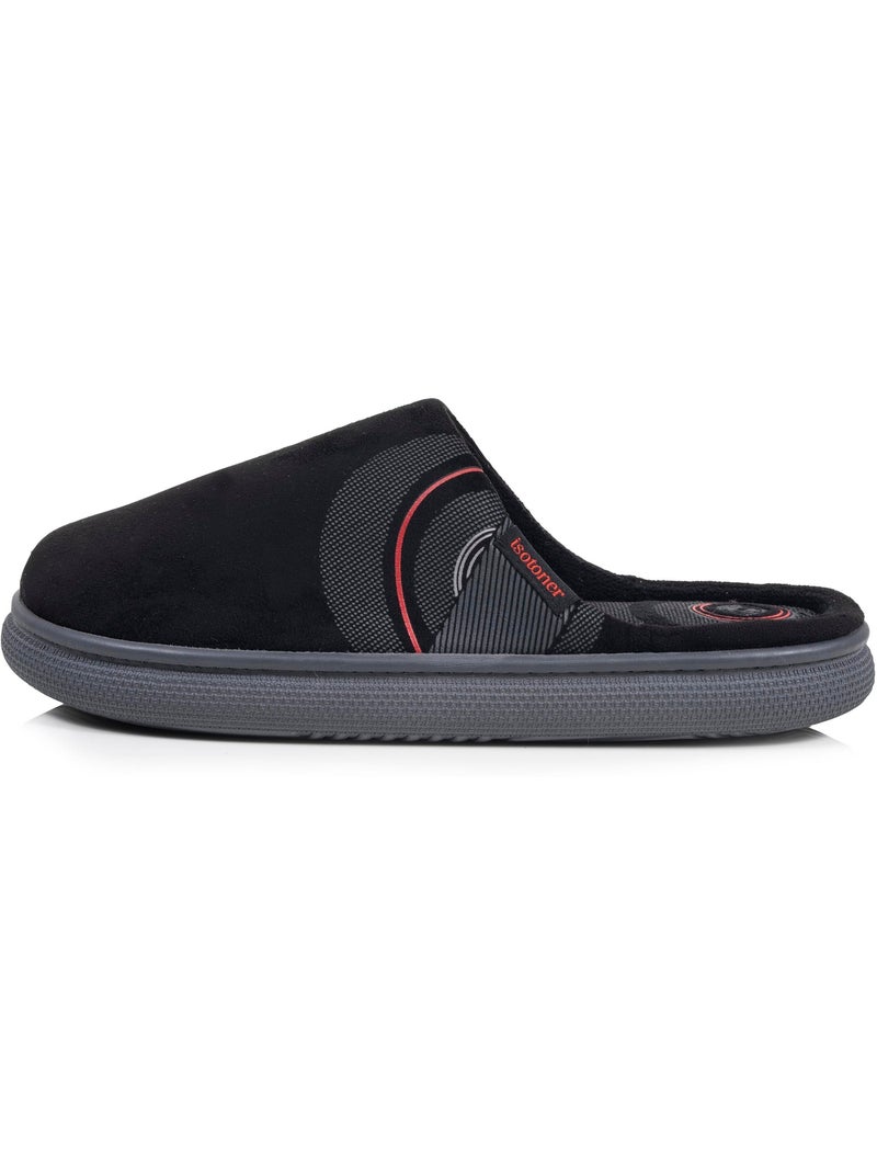 Chaussons mules suédine semelle bloup extra confort homme isotoner Noir - Kiabi