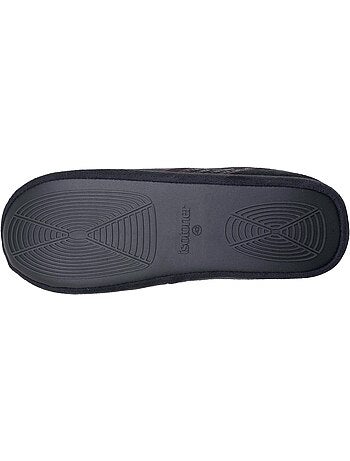 Chaussons mules suédine, semelle gomme ultra souple homme isotoner