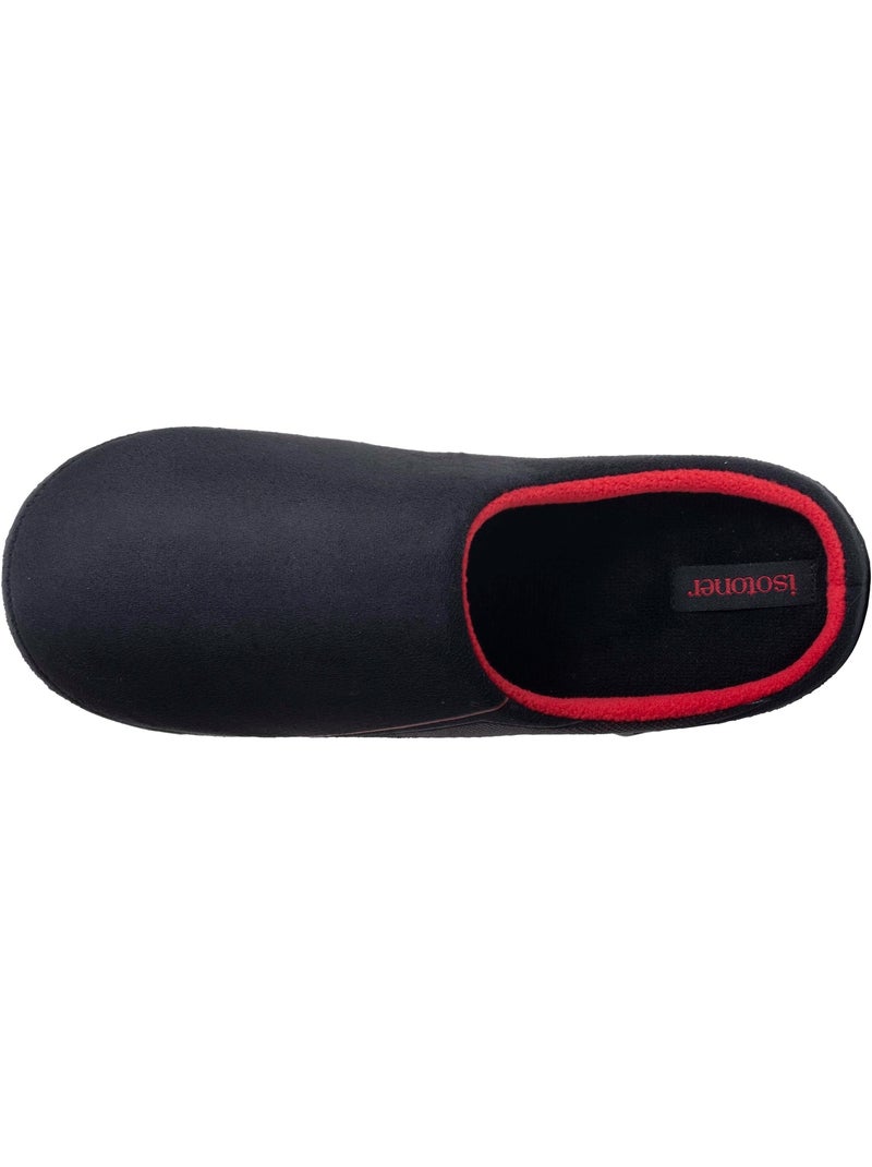 Chaussons mules suédine, semelle gomme ultra souple homme isotoner Noir - Kiabi