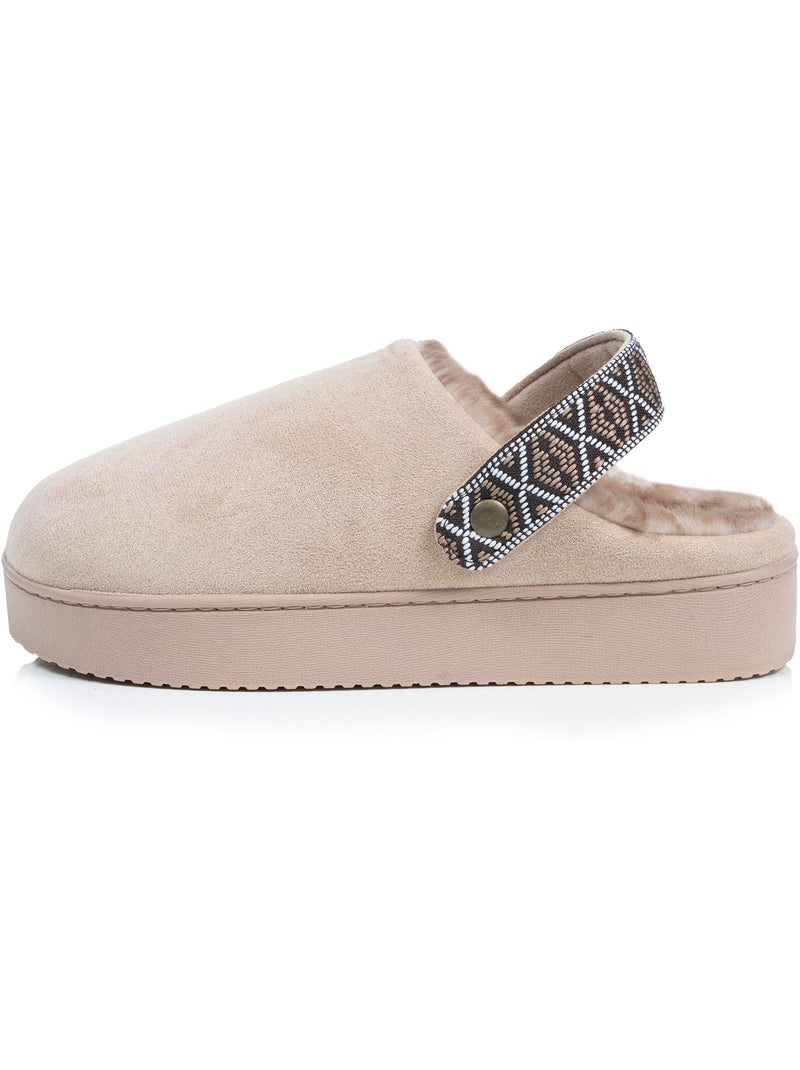 Chaussons mules suédine semelle plateforme femme Isotoner Beige - Kiabi