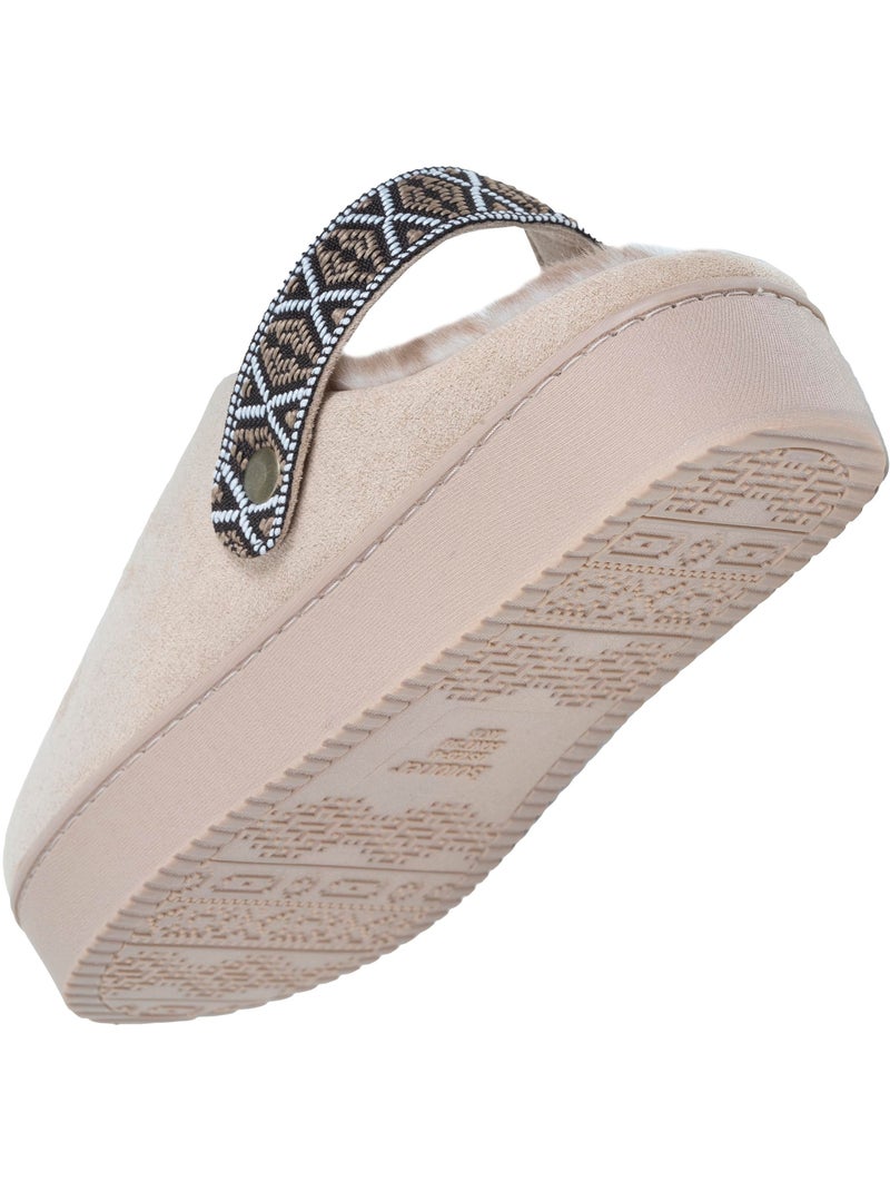 Chaussons mules suédine semelle plateforme femme Isotoner Beige - Kiabi