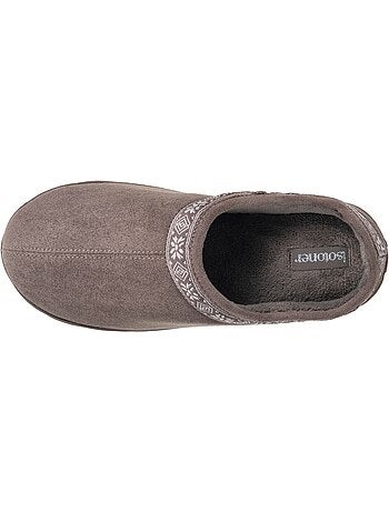 Chaussons mules suédine semelle plateforme femme isotoner