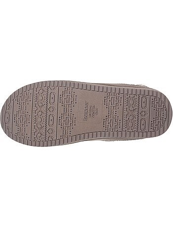 Chaussons mules suédine semelle plateforme femme isotoner