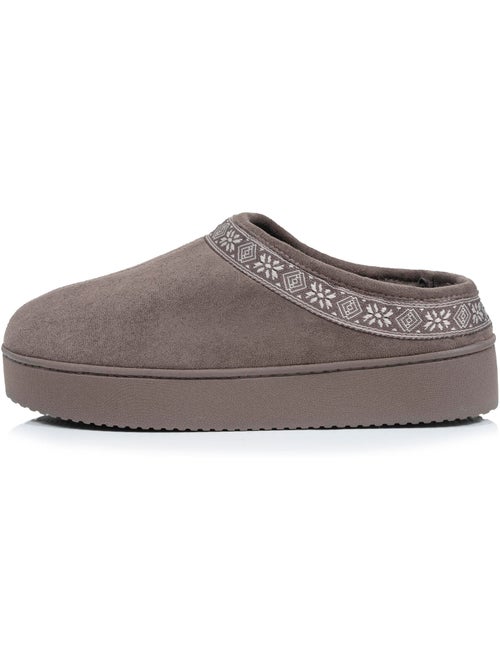 Chaussons mules suédine semelle plateforme femme Isotoner - Kiabi Chaussons mules suédine semelle plateforme femme Isotoner - Kiabi