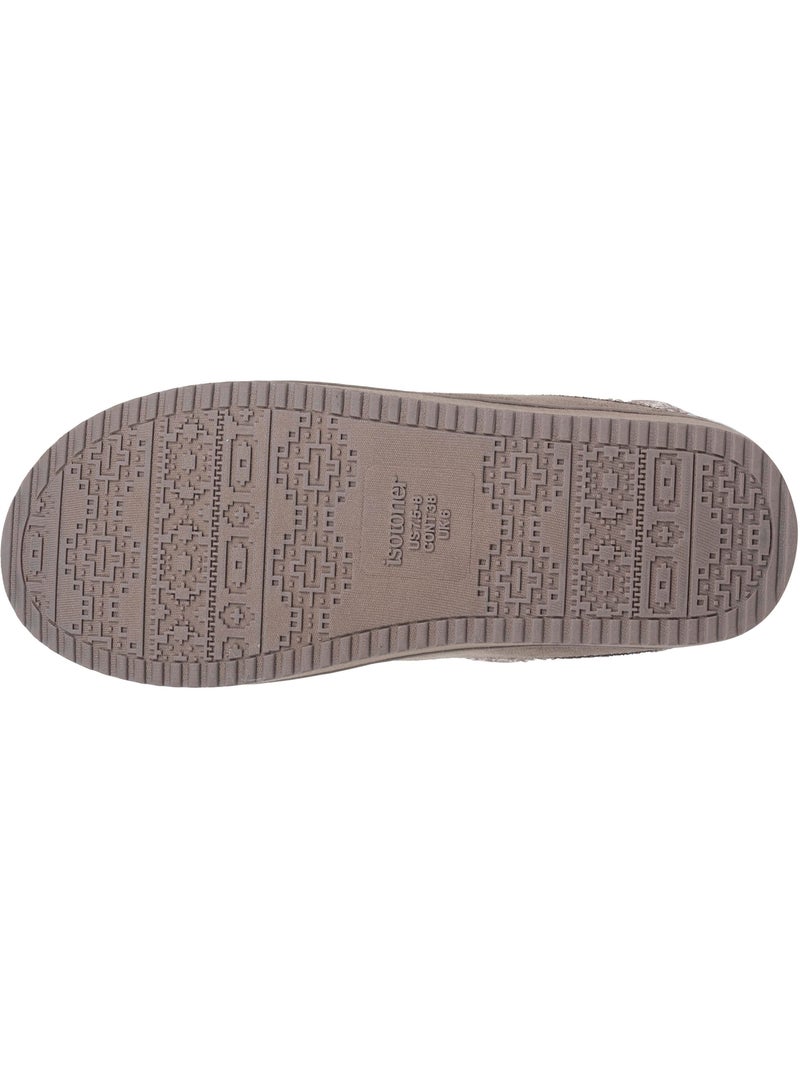Chaussons mules suédine semelle plateforme femme Isotoner Taupe - Kiabi