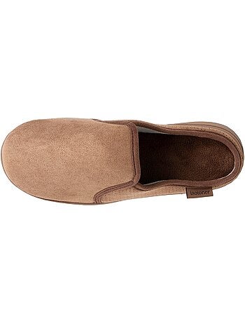 Chaussons mules suédine, semelle sport légère et homme Isotoner