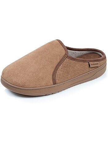 Chaussons mules suédine, semelle sport légère et resistante homme Isotoner