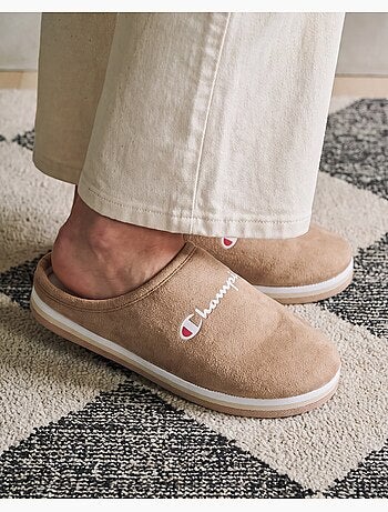 Chaussons mules jersey côtelé ultra confort moelleux femme