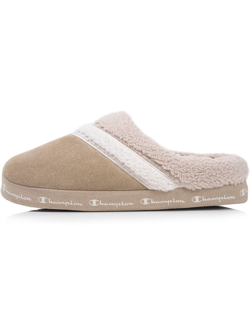 Chaussons mules suédine ultra confort moelleux souple et homme Champion Beige/Blanc - Kiabi