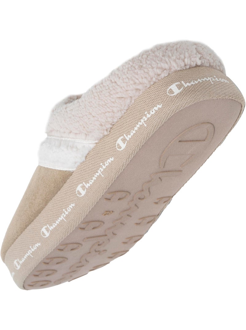 Chaussons mules suédine ultra confort moelleux souple et homme Champion Beige/Blanc - Kiabi