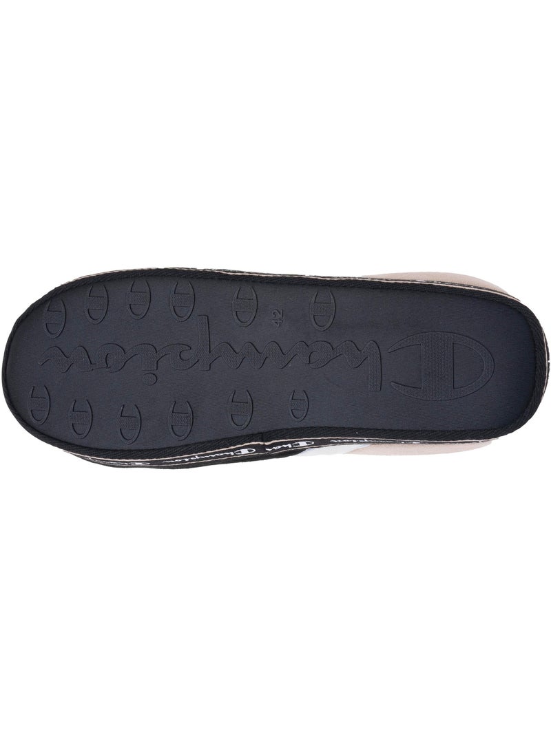 Chaussons mules suédine ultra confort moelleux souple et homme Champion Noir Beige Blanc - Kiabi