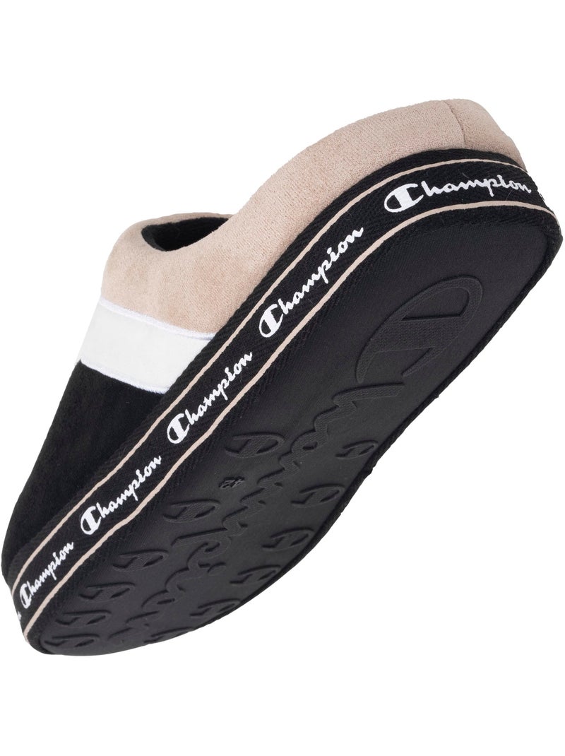 Chaussons mules suédine ultra confort moelleux souple et homme Champion Noir Beige Blanc - Kiabi
