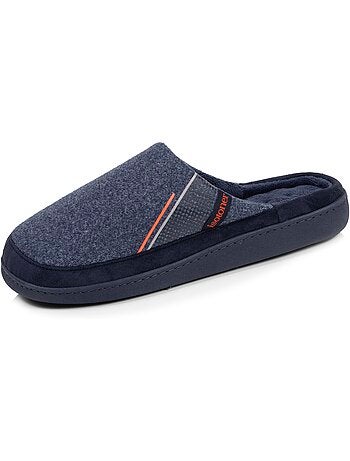 Chaussons mules microvelours ultra doux, semelle homme