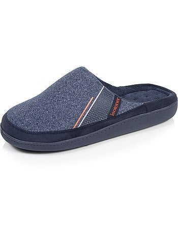 Chaussons mules microvelours ultra doux, semelle homme isotoner