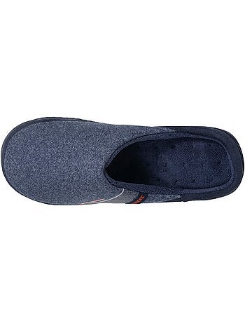 Chaussons mules microvelours ultra doux, semelle homme isotoner