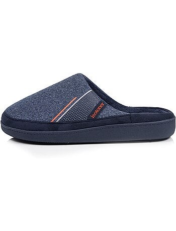 Chaussons mules microvelours ultra doux, semelle homme isotoner