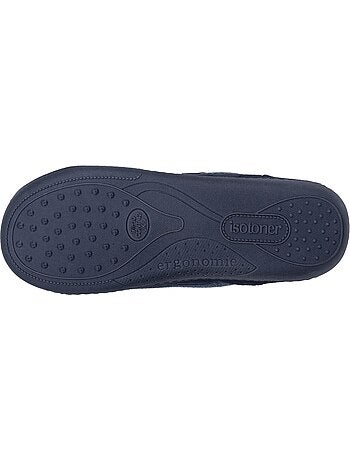 Chaussons mules microvelours ultra doux, semelle homme isotoner