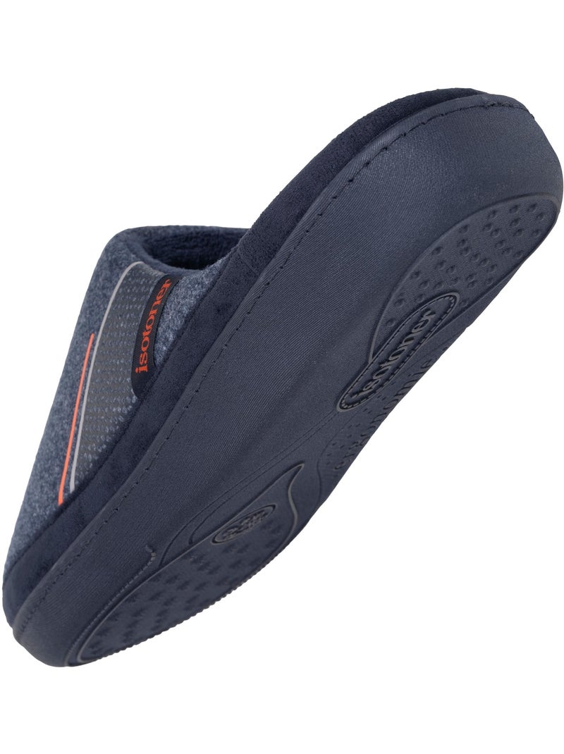 Chaussons mules suédine ultra doux, semelle ergonomique homme isotoner Bleu marine - Kiabi