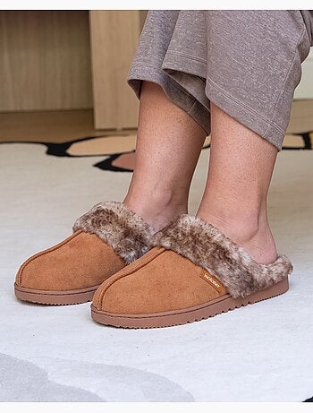 Chaussons mules suéfine, chauds femme