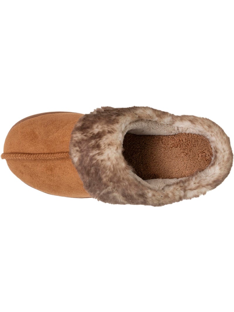 Chaussons mules suéfine, chauds femme isotoner Camel - Kiabi