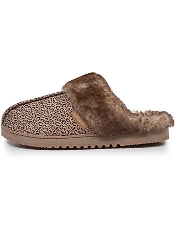 Chaussons mules suéfine, chauds femme Isotoner