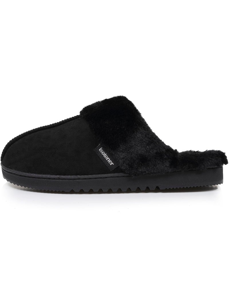 Chaussons mules suéfine, chauds femme Isotoner Noir - Kiabi