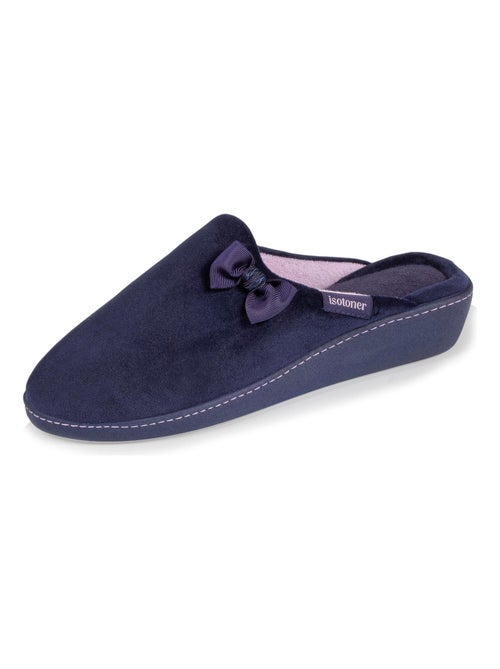 Chaussons mules Talon Femme Marine Nœud - Kiabi