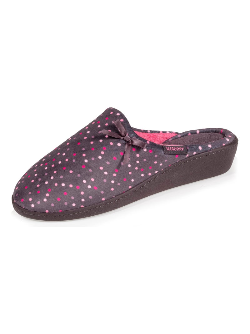 Chaussons mules Talon Femme Pois Nœud Multicolore - Kiabi