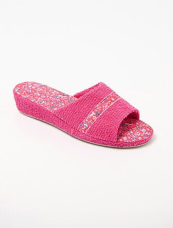 Chaussons mules toile largeur confort