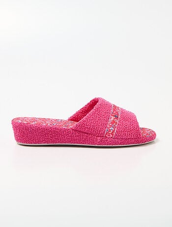 Chaussons mules toile largeur confort