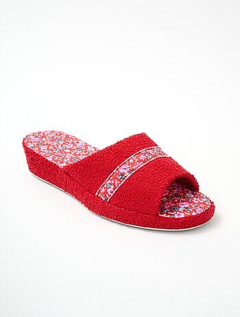 Chaussons mules toile largeur confort