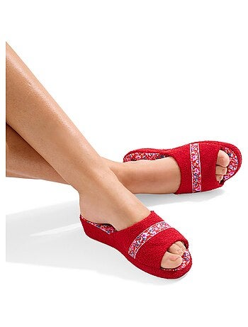 Chaussons mules toile largeur confort