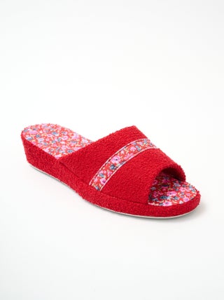 Chaussons mules toile largeur confort