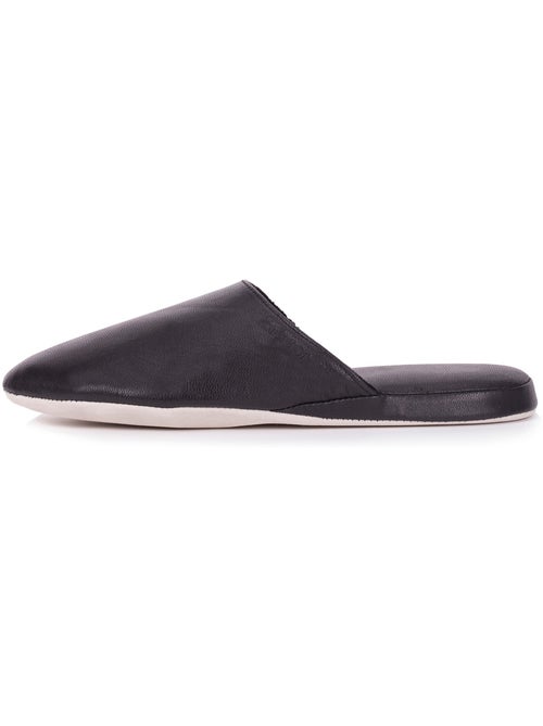 Chaussons mules tout cuir, semelle confort homme isotoner - Kiabi Chaussons mules tout cuir, semelle confort homme isotoner - Kiabi