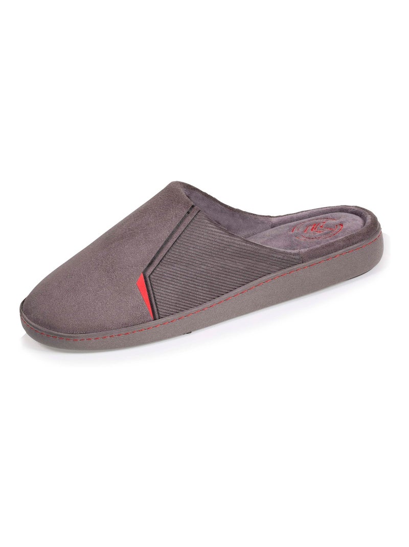 Chaussons Mules tricolores Gris - Kiabi