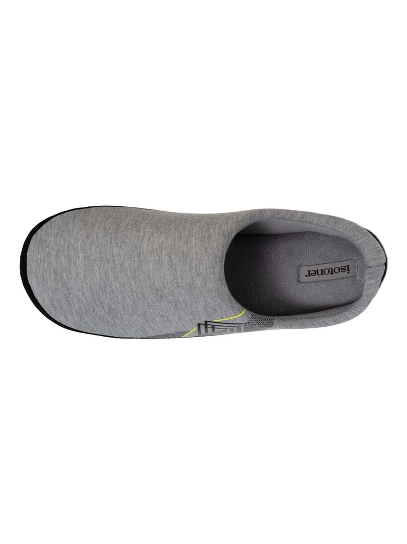Chaussons mules ultra confortables, avec picots antidérapants homme Isotoner Gris chiné - Kiabi