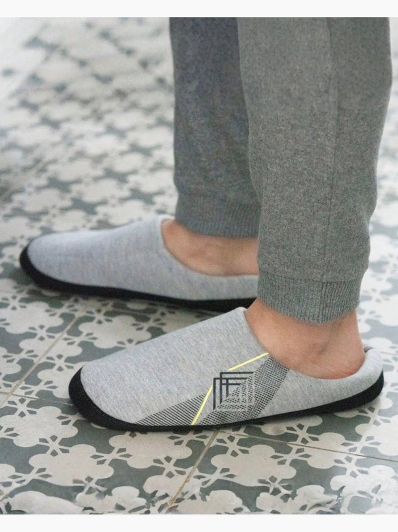 Chaussons mules ultra confortables, avec picots homme Isotoner Gris chiné - Kiabi